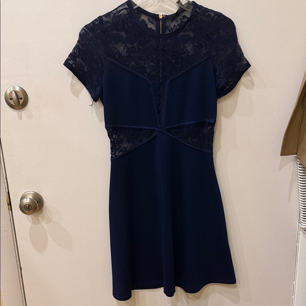 Express Navy Lace Mini Dress